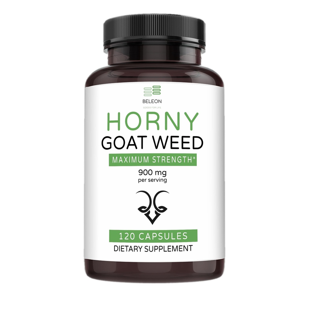 Horny Ziegenkraut Extrakt für Männer und Frauen - Male Enhancing Supplement Stamina Kräuter Pillen - 120 Kapseln