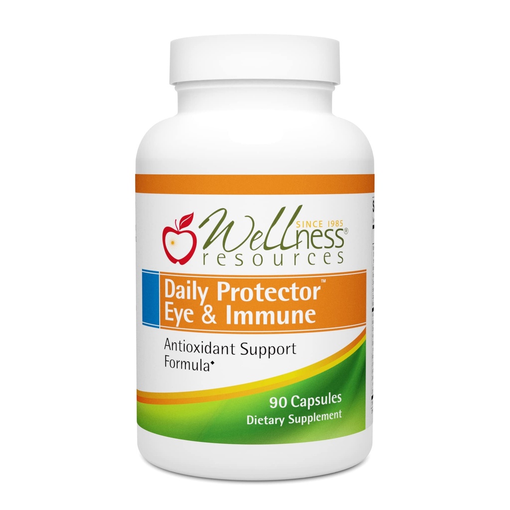 Wellness Ressourcen Daily Protector Eye & Immune - Lutein, Lycopin, Zeaxanthin, Cryptoxanthin, Bilberry und mehr für Augen-, Immun- und Hautgesundheit (90 Kapseln)