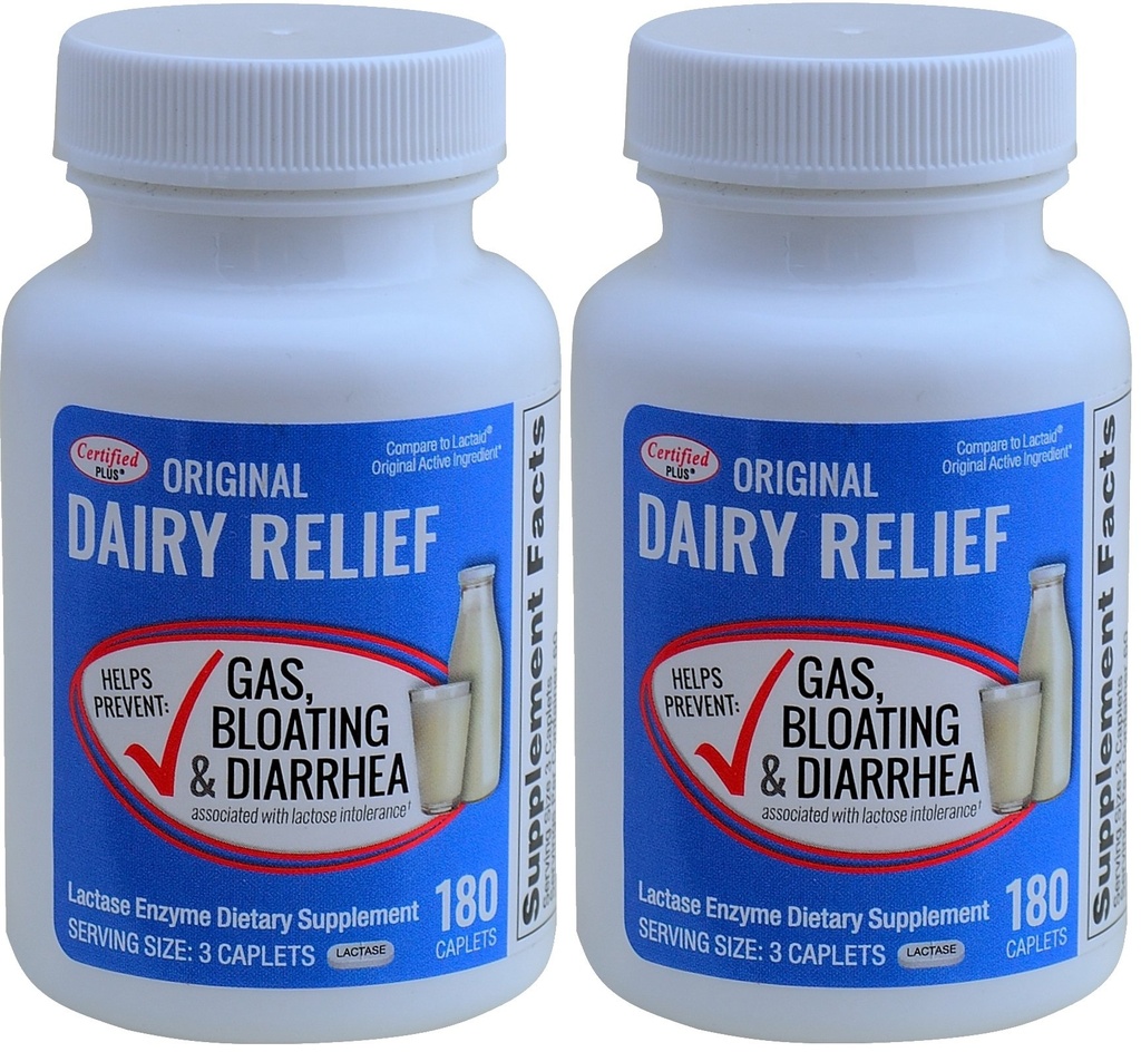 Lactase Enzym 360 Caplets Generic Lactaid Original Strength