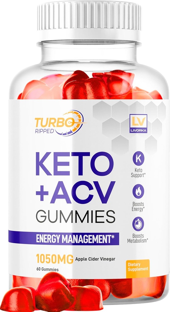 Turbo Ripped Keto Weight Loss ACV Gummis, Turbo Ripped Keto ACV Gummis, Turbo Ripped Gummis, TurboRipped Keto ACV Apple Cider Essig Advanced Multivitamin Healthy s Gummys, 1 Monat