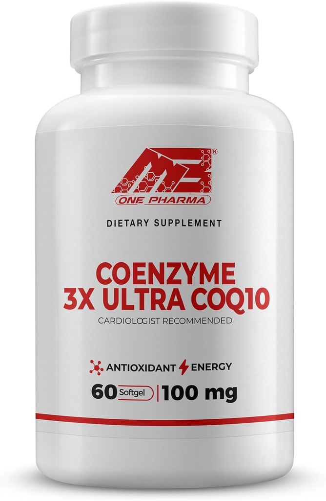 MB One Pharma-COQ10 Supplemento (100mg) 60 giorni di alimentazione-3x Ultra Superior Absorption, difesa antiossidante - Supporta energia cellulare Produzione Cuore Funzione-Non-OGM, senza glutine, ad alto assorbimento