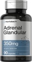 Horbäach Raw Adrenal Glandular, 350 mg, 90 capsules, supplément sans gluten