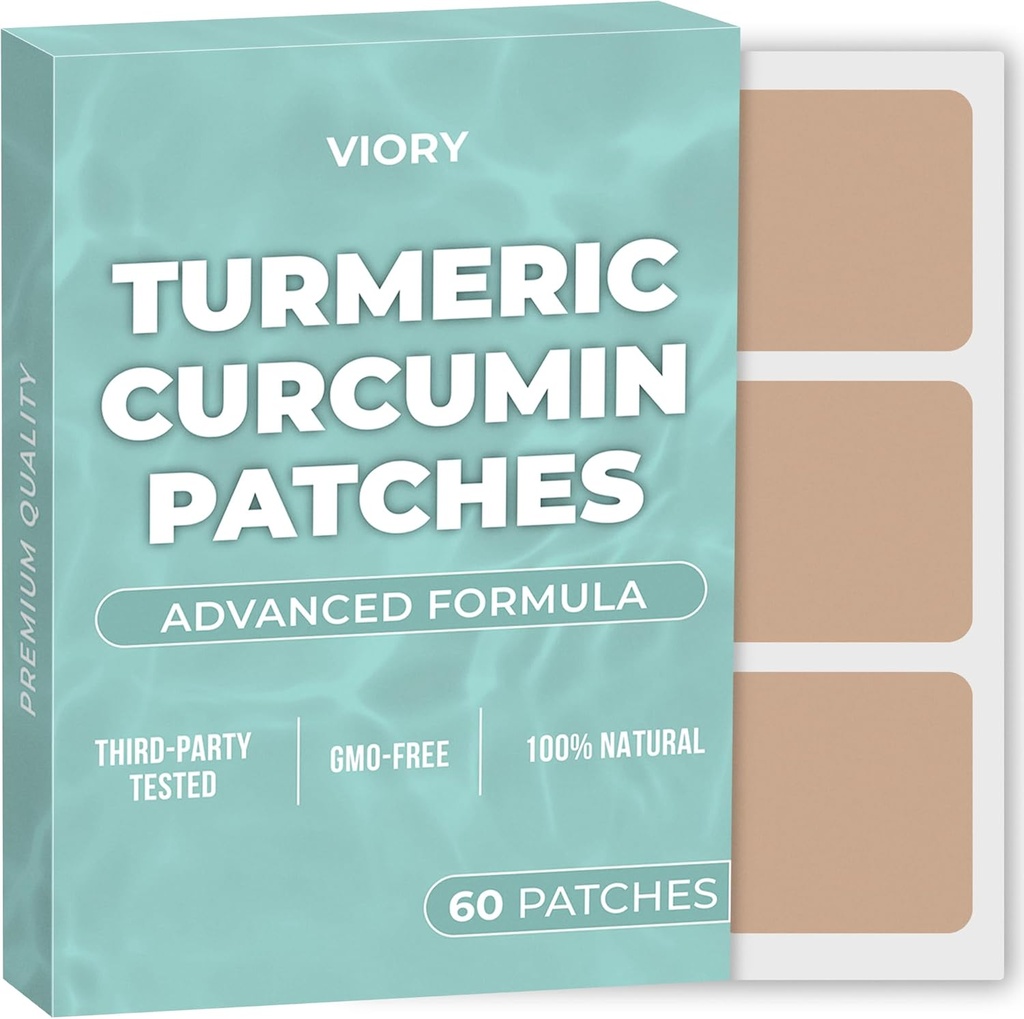Patches Curcumine Turcuma (paquet de 60) - 100% naturel pour les femmes et les hommes - avec Biotin - Soutien corporel - Formule améliorée