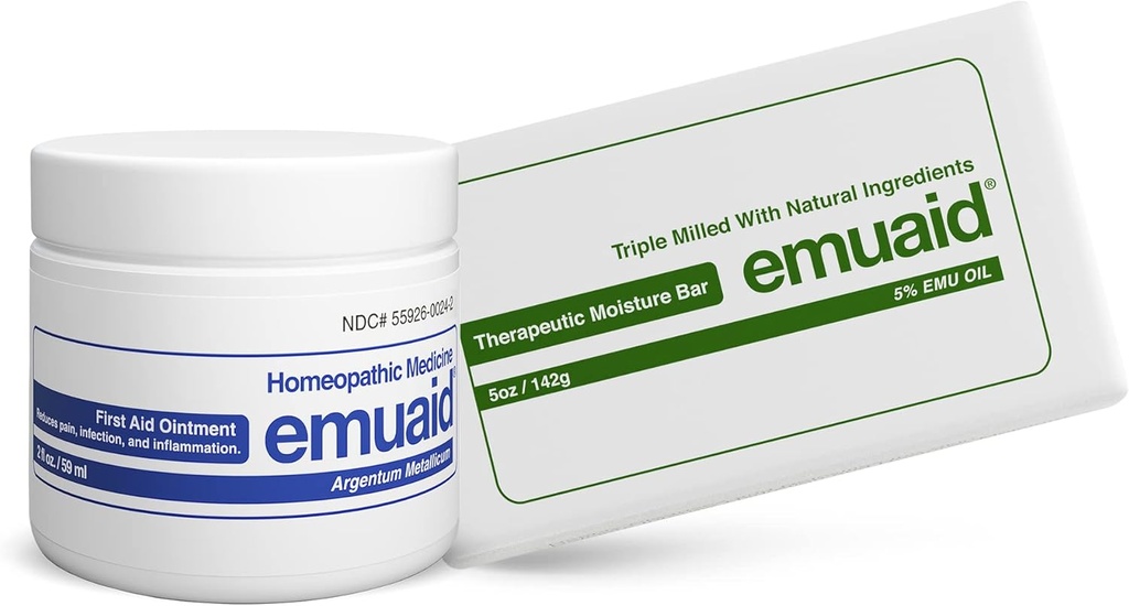 Emuaid Eczema Repair Kit Regular Strength 2oz mit Therapeutic Moisture Bar ist auch geeignet für Lichen Planus, Bed Sores, Ringworm und Cracked Heels
