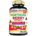 Hawthorn Berry Supplement Extract Capsules - 120 Capsules Vegan pendant 4 mois - Ensemble de racines de betterave, Ashwagandha, Curcumine et poivre noir