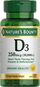 Nature's Bounty Vitamin D für Immununterstützung und fördert gesunde Knochen, 10000IU, Softgels, Multi-Color, 10.000 IU, 72 Count (Pack von 1)