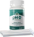 pH-D Salute Femminile - Bundle d'avviamento dell'acido borico - Suppositori vaginali dell'acido borico pH-D 12 Contatori e 3 Applicatori di supposte vaginali