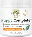 Wholistic Pet Organics Puppy Complete - Poudre de multivitamines pour chien - 8 Oz - Vitamines et suppléments quotidiens pour chien pour aliments maison - Système immunitaire, peau, manteau et santé globale - Petits et grands chiots de race