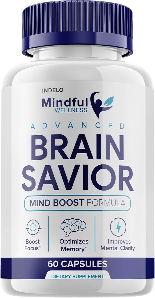 Mindfull Wellness Advanced Brain Savior Capsules Pillen, Mindfull Wellness Brain Savior Mind Boost Ergänzung für Kognition und Fokus, Gehirn Savior von Mindful Welness Brain Pill Supplement (60 Kapseln)