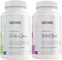 SUBSTANCE. Bundle: Sustainance de la nature Fruits et légumes quotidiens (120 Capsules) + Boost de betterave (180 Capsules) - Boost de l'énergie naturelle et bien-être global - É.-U. Fabriqué, Vegan-Amis