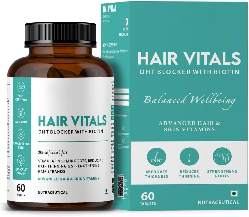 Generisches Haar Vital DHT Blocker mit Biotin Tablets- Haarpflege mit Beta-Sitosterol | Haar Vitamine für Männer & Frauen - 60 Tabletten