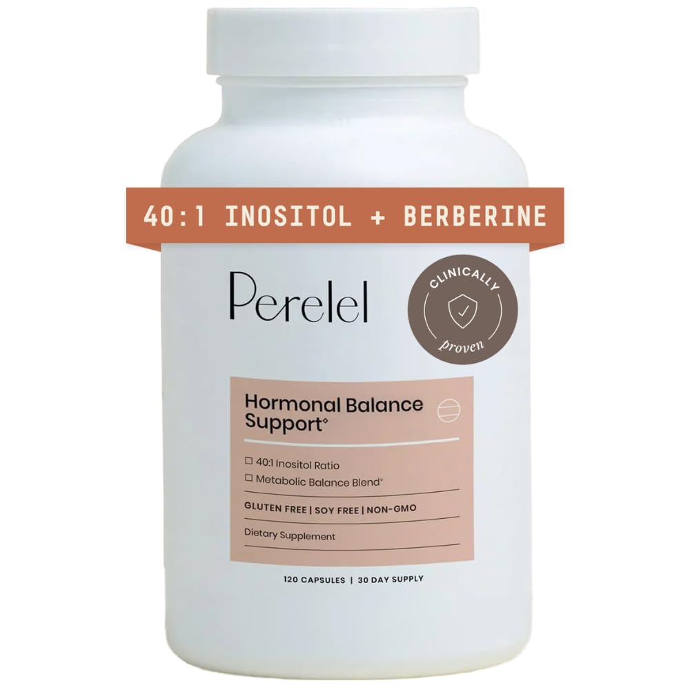 Perelel Hormon Balance Unterstützung, Frauen Inositol Ergänzung mit Berberine, Myo & D Chiro Inositol, Alpha Lipoic Acid, & Dim zu unterstützen weibliche Gesundheit, Soja, Dairy & Gluten frei, Non GMO, 120 Kapseln