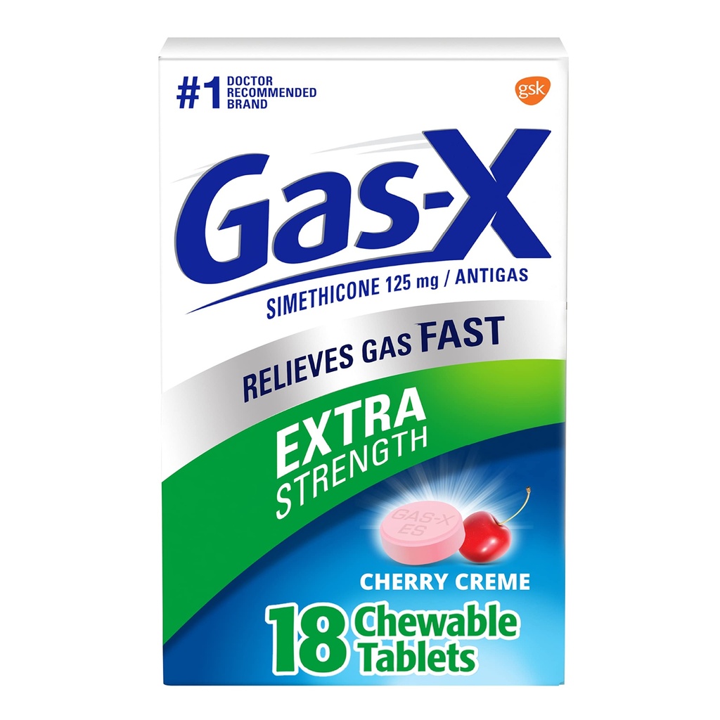 Dulcolax Overnight Relief Laxative Tablets, Bisacodyl 5 mg, 50 Count & Gas-X Extra Strength Kaubare Gas Relief Tabletten, Simethicone 125 mg, Kirsche Flavor - 18 Count Bundle