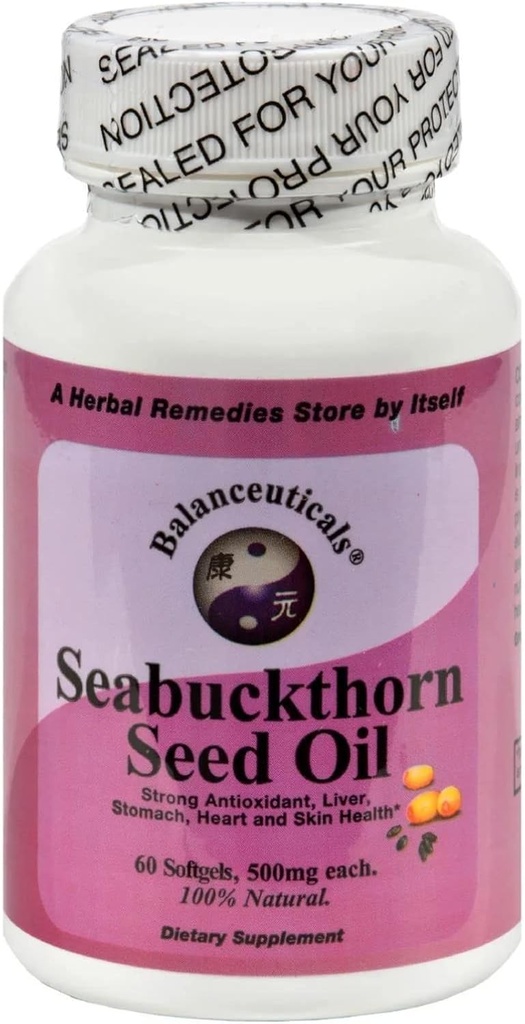 Seabuckthorn Seed Oil, 500 mg Nahrungsergänzungsmittel Softgels, 60-Kount Bottle