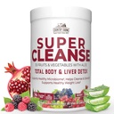 Fermes de campagne Super nettoyage, Super jus nettoyage, soutient un système digestif sain, 34 fruits et légumes avec aloe, favorise la désintoxication naturelle, la poudre à boire, 14 portions, 9.88 Ounce