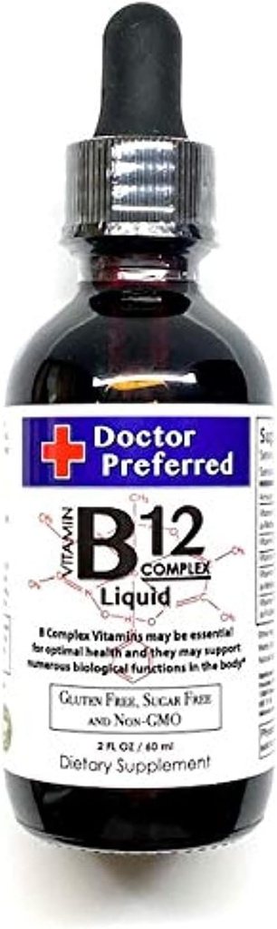 Vitamin B12 Komplexe flüssige Sublingual Drops Schnelle Absorption B2, B3, B5, B6 und B12. 2 fl oz - 60 Tage Versorgung