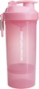 Smartshake O2GO ONE Plastic Protein Shaker Bouteille 800 ml 27 oz - Vis sans vis étanche - Sans BPA – Unisexe - Rose clair