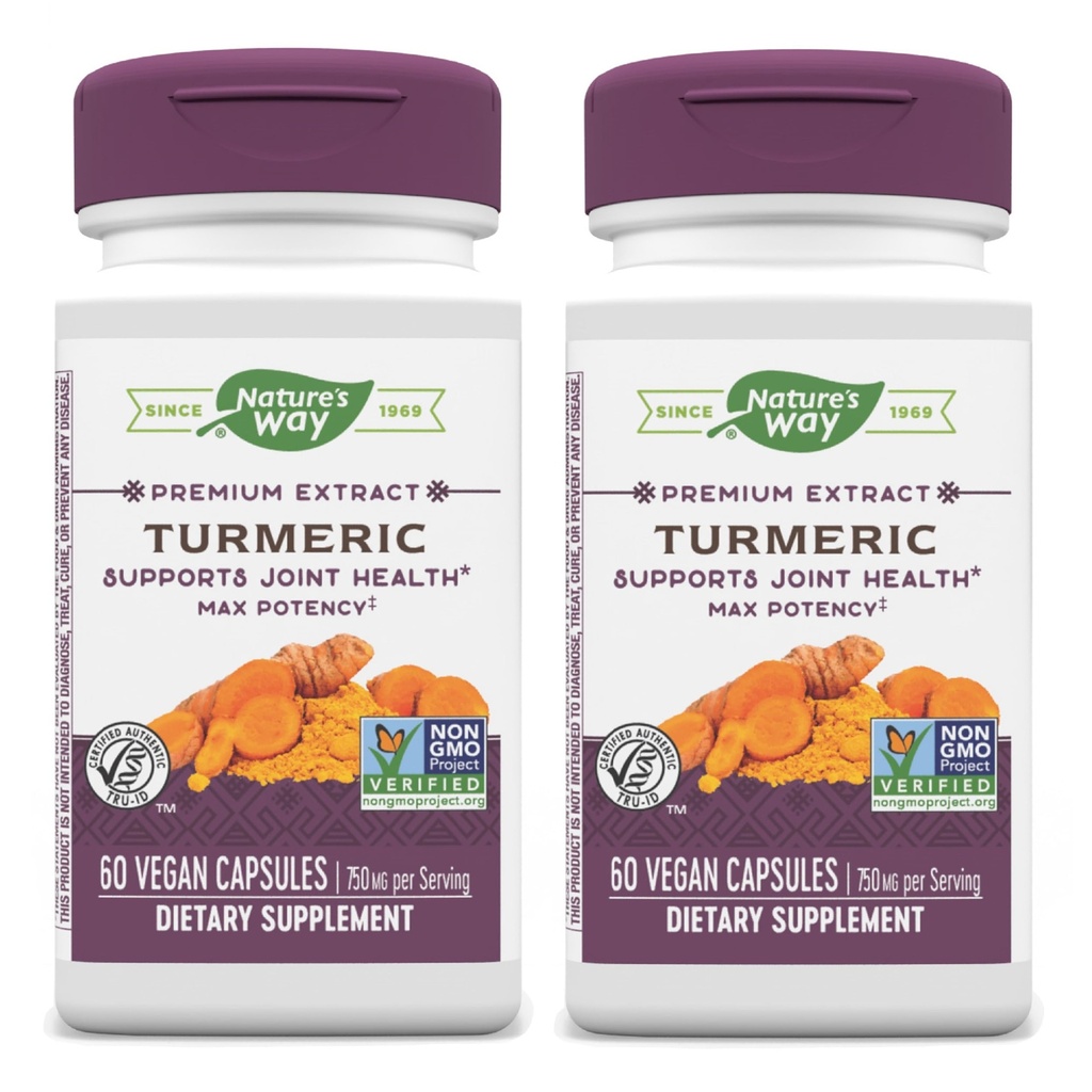 Estratto di Max Potency Premium Turmeric Way della Natura - Supplemento currico per il supporto misto* - con Estratto di curcuma - per gli uomini e le donne - Gluten Free - 60 capsule vegane (Pack of 2)