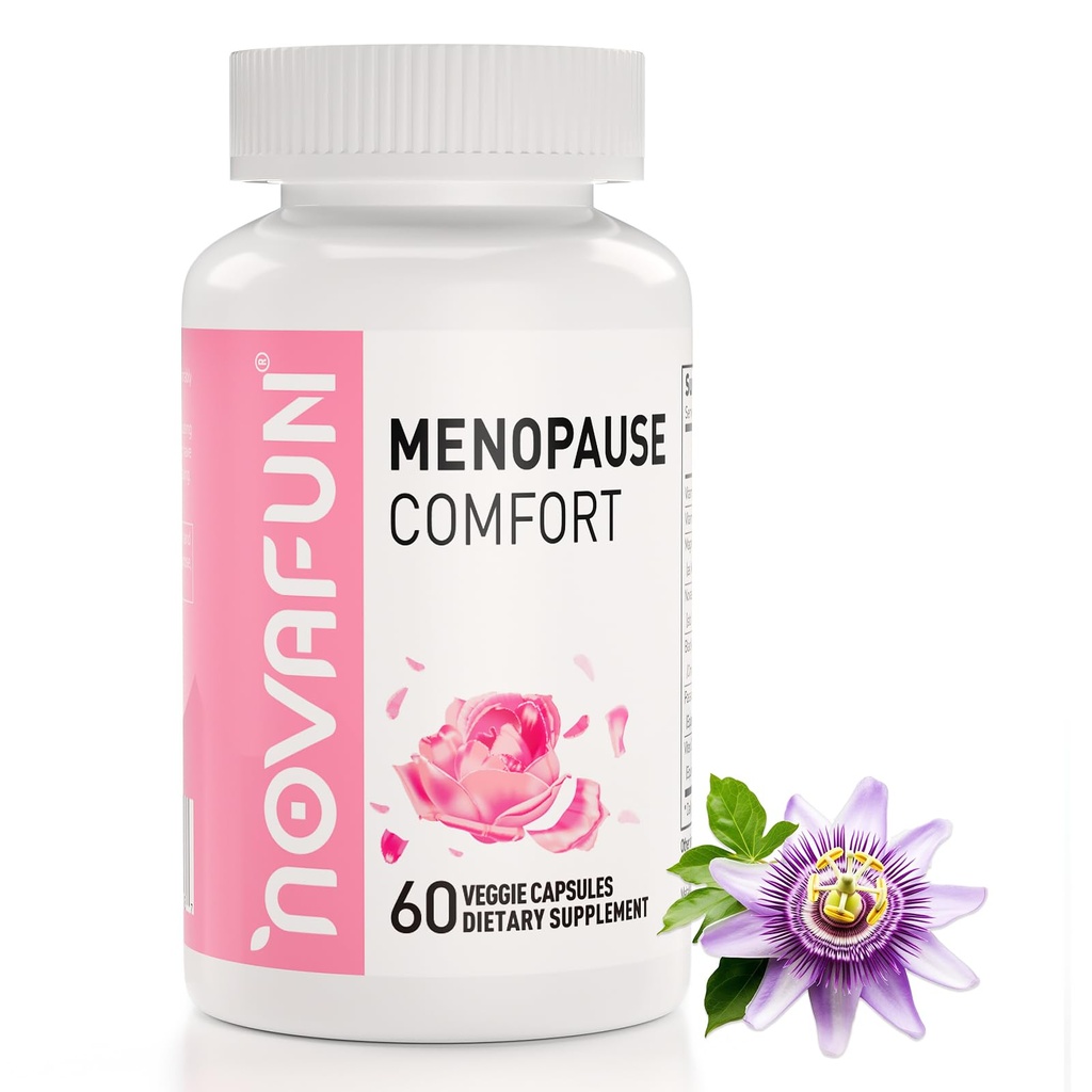 Menopausa capsule di sollievo per le donne, Novasoy Soy Isoflavone, Cohosh nero, Fiore della passione, Vitex, Vitamina B6, Vitamina B12, Magnesio, 60 Conte