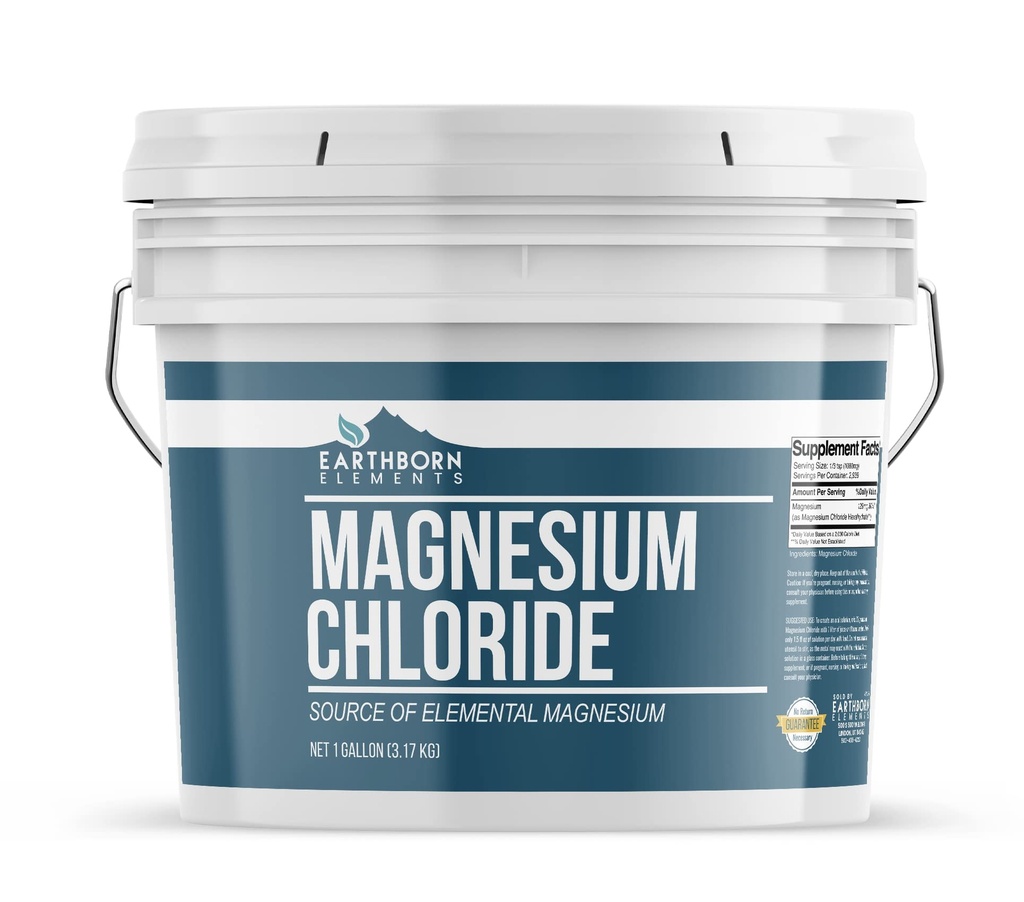 Elementi terrestri Cloruro di magnesio (1 gallone), Supplemento dietetico, Grande fonte di Magnesio Elementale