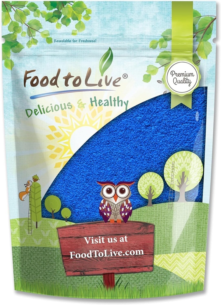 Alimentation en poudre de Spiruline Bleue vivante, 3 livres — Extrait d'algues bleues-vertes pures, casher, végétalien, non irradié, riche en phycocyanine, idéal pour les jus, smoothies, tremblements, boissons et colorant alimentaire
