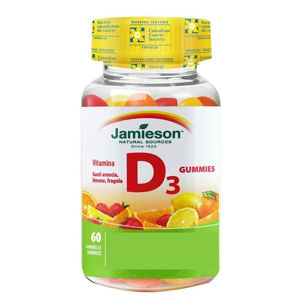 Jamieson Vitamine D Gommies 1000 UI - Orange, Fraise, Citron, 60s