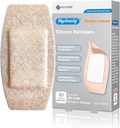 Bandaggi adesivi in silicone Grandi dimensioni per Sensitive Fragile Skin 2"x4" 20 Contenitori Lattice Tessuto Flessibile Ipoallergenico Traspirabile XL Bandages per Allergia Adesive Guarnizioni