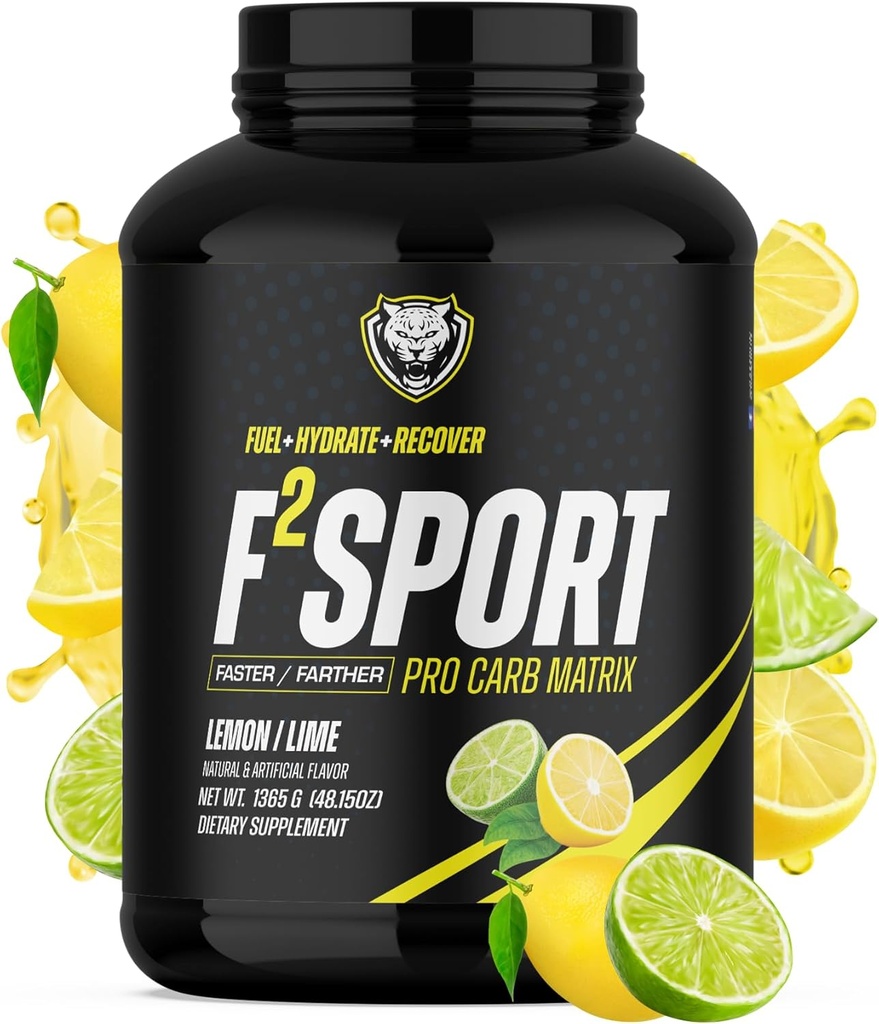 6AM Run F2 Sport Pro Endurance Fuel – Cluster Dextrin® Carb Matrix con elettroliti per la corsa, formazione e recupero (50 Serve, Lime di limone)