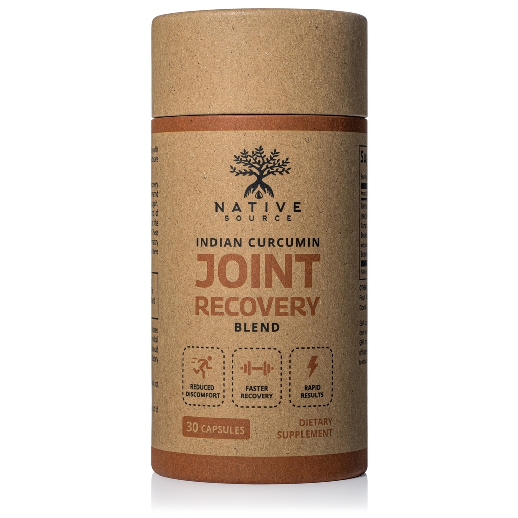 Indian Curcumin: Joint Recovery | Turmeric, Tamarind Seeds, Boswellia and Black Pepper Extracts | Biodegradable BPA-Free Bottle | 30 Capsules | MAHA | Dietary Supplement