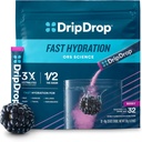 DripDrop Hydration Packets - Berry - Single Serve Electrolytes Powder Drink Mix - Non-GMO, Glutenfrei, Vegan - 32 Sticks