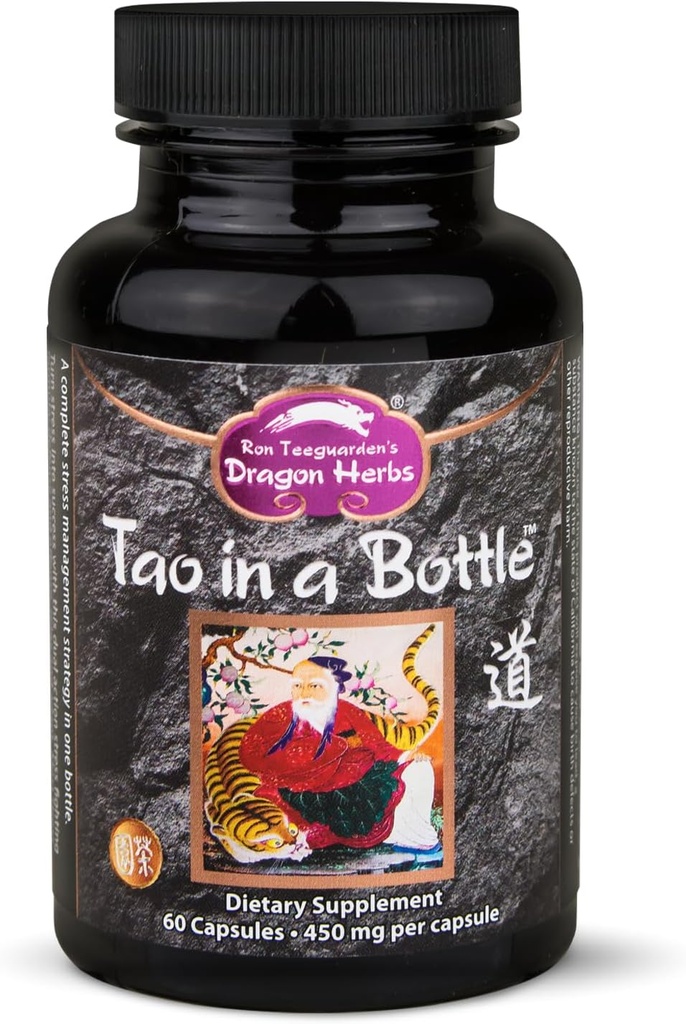 Dragon Herbs - Tao in einer Flasche Kapseln | Kräuterformel Ergänzung zu unterstützen Stress, Stimmung, Fokus, Anpassungsfähigkeit, (60 Kapseln, 450 mg Jeder)