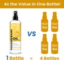 Spruzzo di olio di Magnesio puro al 100% con burro di Vanilla - Grande 8 fl oz Cloruro di Magnesio Topico per i piedi, Oli Esssenziali di Magnesio Naturale Organico di Zechstein Seabed
