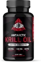 Antarktis Krillöl 1000 mg mit Omega-3s EPA, DHA, Astaxanthin und Phospholipiden 60 Softgels