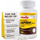 LABS TEMPORAIRE, INC. Compte en temps opportun 300 Aspirine de force régulière 325mg pour les adultes - Comparativement à Bayer - Comprimés d'aspirine de force régulière enduits - anti-douleur pour les douleurs mineures - Fabriqué aux États-Unis