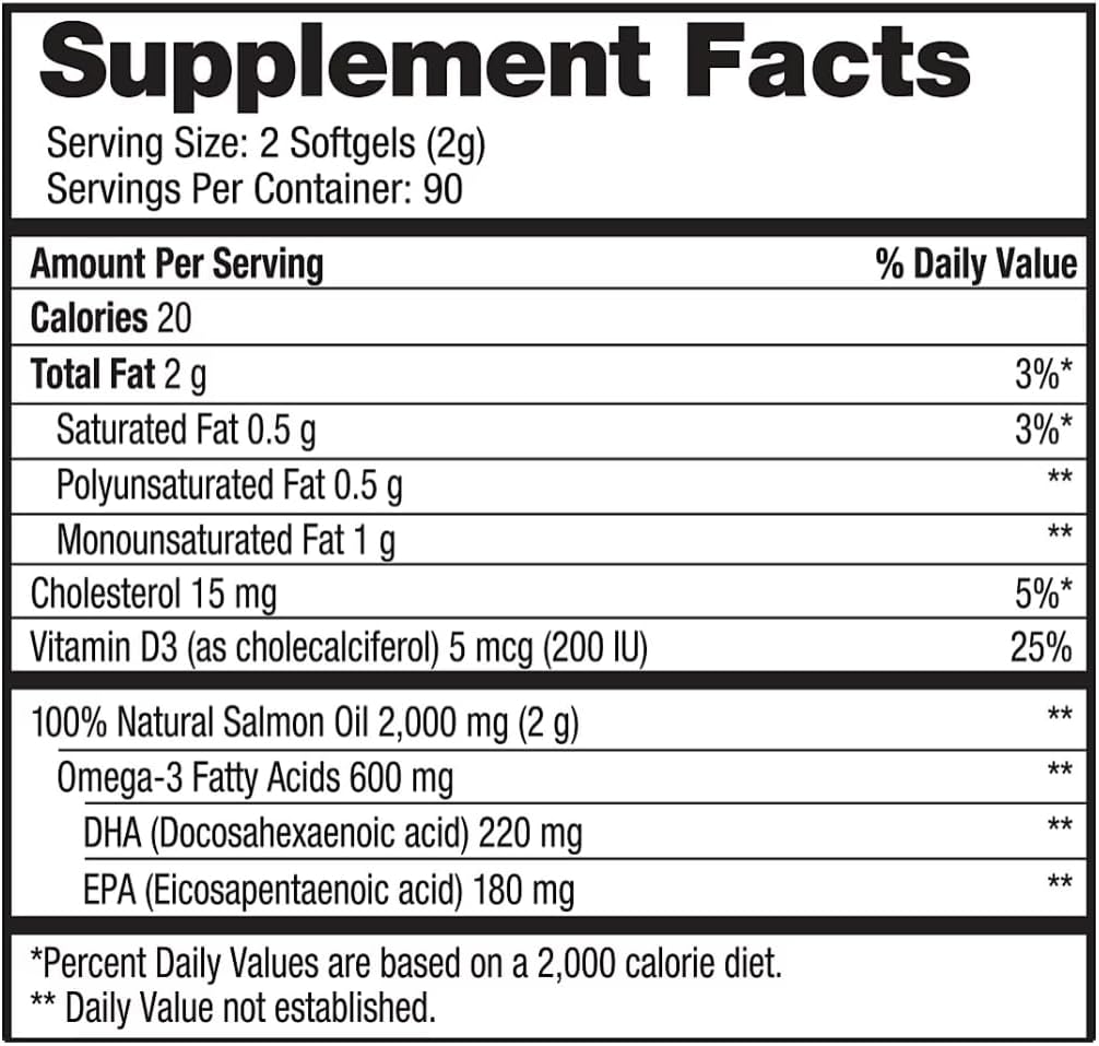 generisch Pure Alaska Omega-3 Wild Alaskan Lachsöl 1000mg Softgels 180-Count