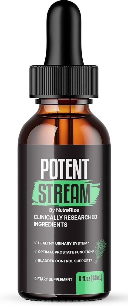 NutraRize Potent Stream Tropfen, Advanced Prostate Supplement - Natürliche Unterstützung für Prostata Gesundheit, maximale Stärke, Bewertungen (30 Portionen)