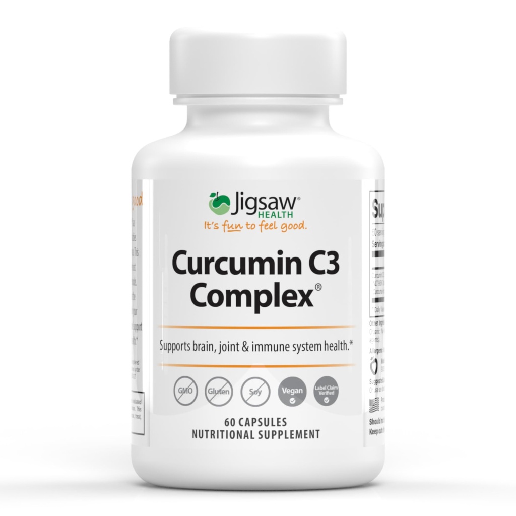 Jigsaw Gesundheit Curcumin C3 Complex | Curcumin Kapseln Antioxidans Unterstützung | 60 Kapseln | 60 Servierungen