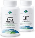 Energie- und Immununterstützung der Erde – Vitamin B12 & Vitamin C mit Rose HIPS, Glutenfrei, keine künstlichen Farben oder Geschmacksrichtungen, unterstützt Energiemetabolismus & Antioxidans Gesundheit für Männer & Frauen