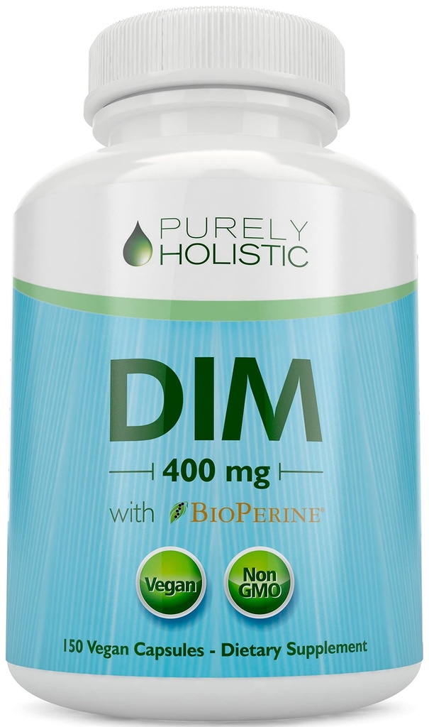 DIM-Ergänzung 400mg Plus Bioperine - 150 Vegan Kapseln - 5 Monate Versorgung - Hormon Balance für Frauen und Männer - High Strength Diindolylmethan