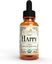 Happy Organic Mood Supplement - da Khroma Herbs - 30 Serve - Made in USA - Imballato in una bottiglia di vetro