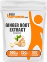 BulkSupplements.com Poudre d'extrait de racine de gingembre - supplément de gingembre, poudre de racine de gingembre - supplément à base de plantes, sans gluten, 500mg par portion, 250g (8,8 oz) (paquet de 1)