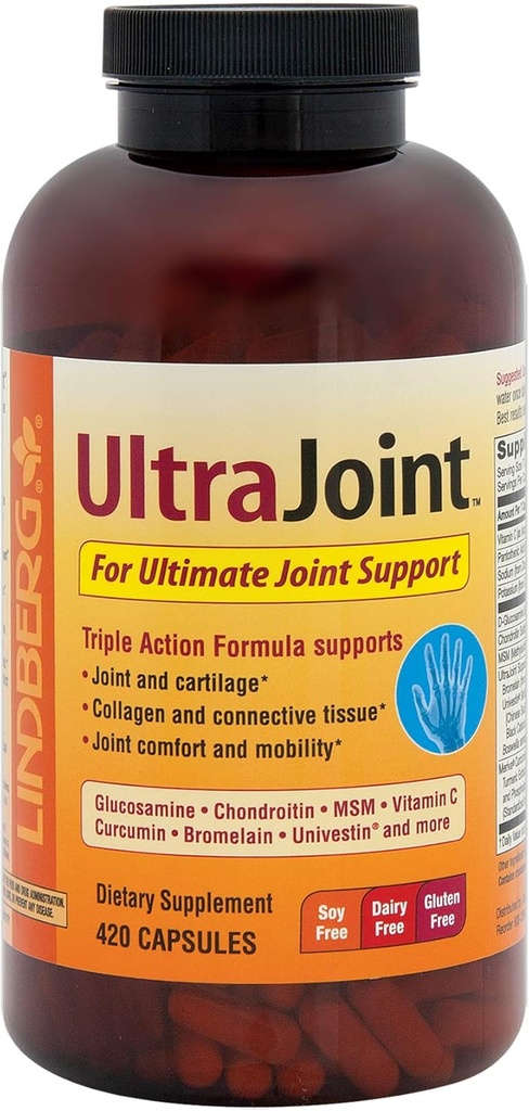 Ultra Joint Supplement | 420 Kapseln | Dreifache Aktion Formel | Nicht GMO, Glutenfrei | Von Lindberg