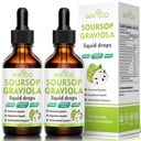 2 Pack Soursop Graviola Flüssigkeitstropfen - 2000mg Reiner Soursop-Extrakt Blended mit 300mg Sea Moss & 100mg Elderberry - Leistungsstarke Zellunterstützung, Antioxidant-Rich, Immun-Boosting - 4 Fl Oz (120ml) Flasche