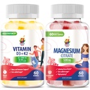 Vitamin D3 K2 Gummie 5000 IU - Immun- & Knochen Suppor & Magnesium Gummi für Kinder & Erwachsene - 500mg