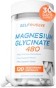 Magnésium Glycinate 480mg - High Absorption Supplément de magnésium soutenir le stress, le sommeil, la santé cardiaque, les nerfs, les muscles et le métabolisme, 120 Capsules de Veggie, 1 mois d'approvisionnement