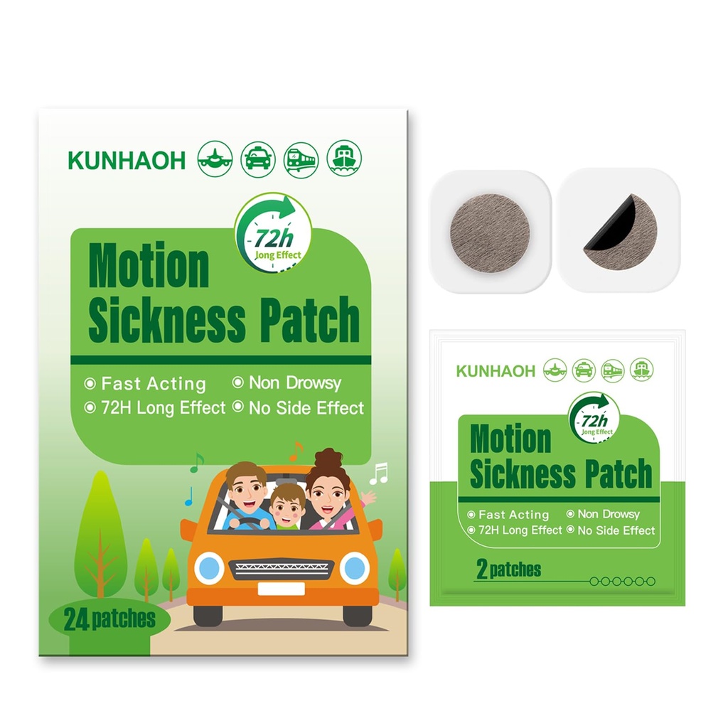 Motion Maladie Patches, Maladie de la mer Patch avec imperméable et non somnolent 24 Comte
