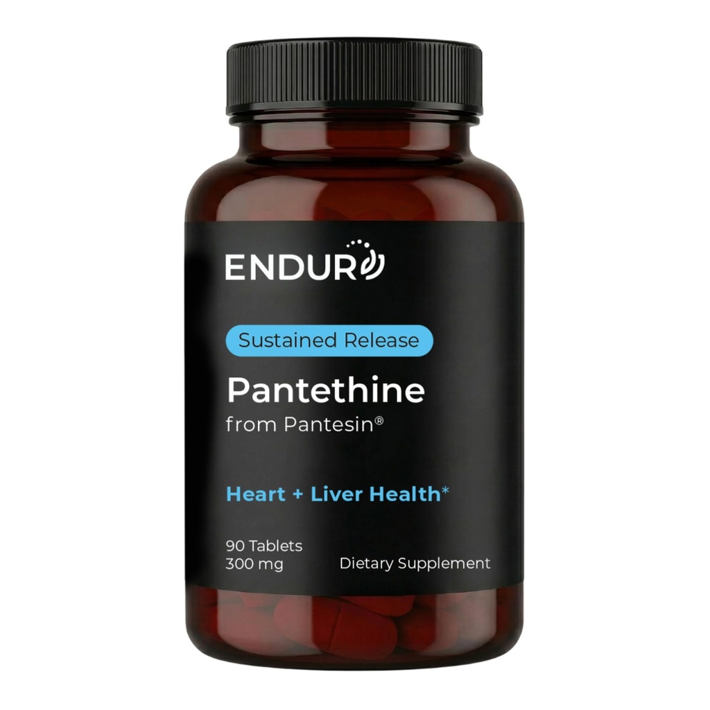 Endur Pantethine von Pantesin, Liver Function & Healthy Cholesterol Balance Supplement, Sustained Release Formula, Glutenfrei, 300mg (90 Tabletten)