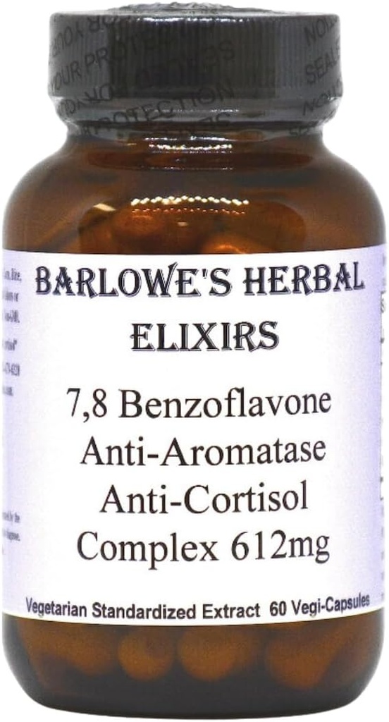 7,8 Benzoflavone | 612mg Per Capsule | 60 capsule vegetali | Anti aromatasi Anti Cortisol | Equilibrio ormonale, Funzione cognitiva, & Heart Health Support | Bottiglia di vetro | Senza stearato
