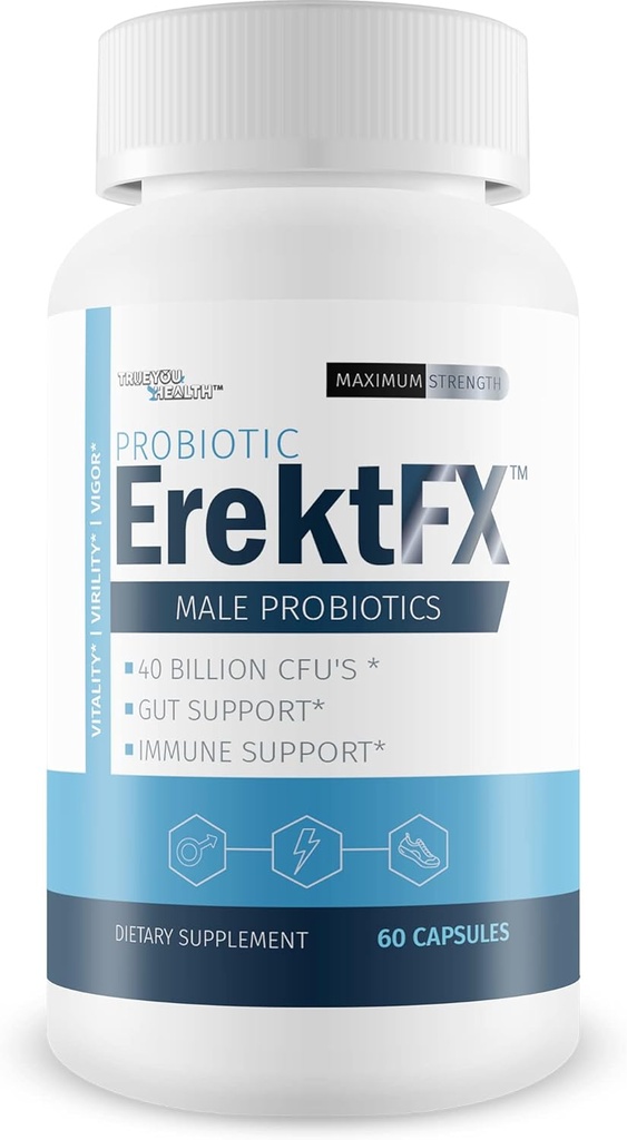 Probiotic ErektFx - Probiotici Maschili - Sollevare la tua Salute Gut per sostenere la tua Mente & Corpo Complessiva - Oltre 40 miliardi di CFU di Probiotici Formulati per gli Uomini - Supporto Migliorata Salute complessiva