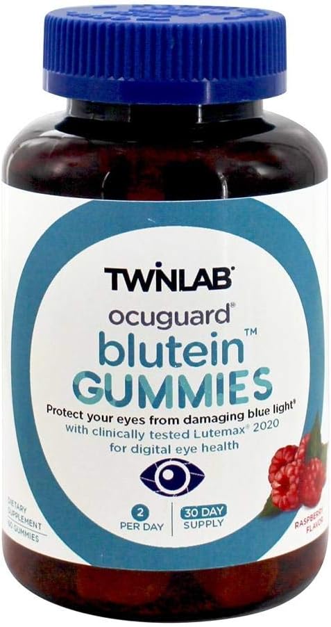 Twinlab Lutein Ocuguard Blutein Adult Gummies | 60 Count | Enthält Zeaxanthin & Lutein für blaues Licht Proteciton | Augen Vitamine